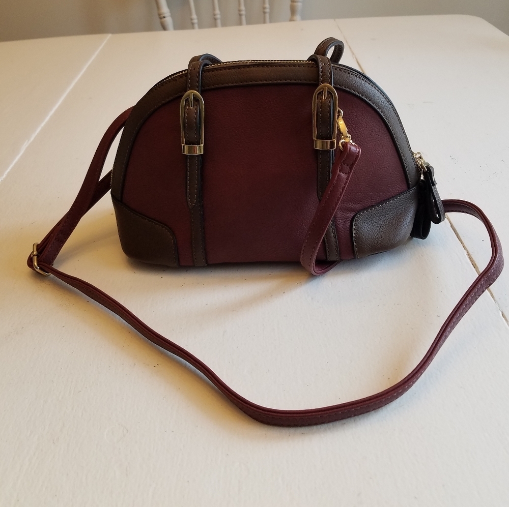 Simply Noelle Cross Shoulder Bag Burgundy Brown